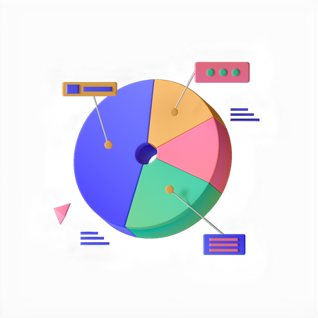 Gráfico circular  3D Icon