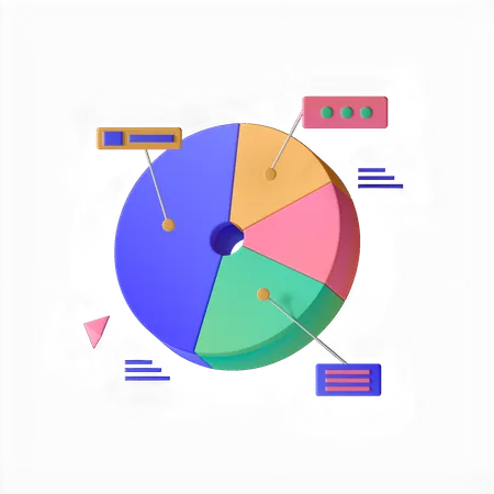 Gráfico circular  3D Icon