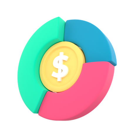 Gráfico circular  3D Icon