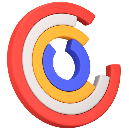 Gráfico circular  3D Icon