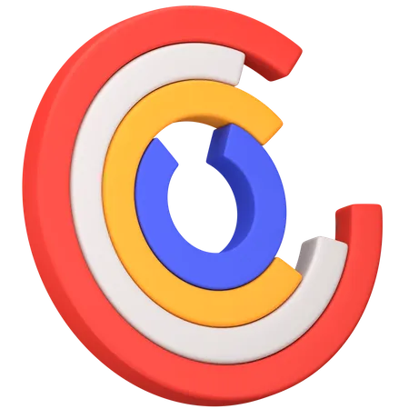 Gráfico circular  3D Icon