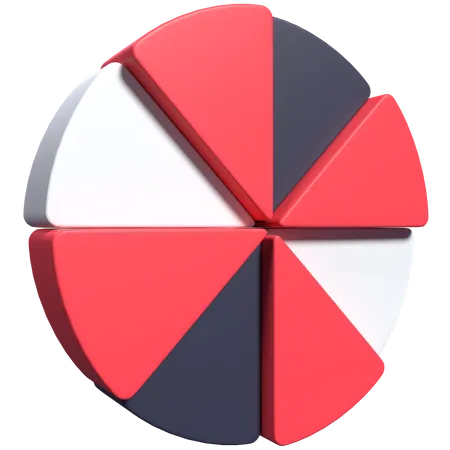 Gráfico circular  3D Icon