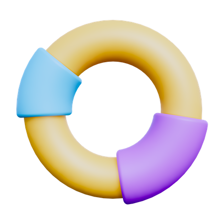 Gráfico circular  3D Icon