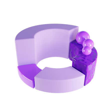 Gráfico circular  3D Icon