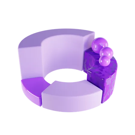 Gráfico circular  3D Icon