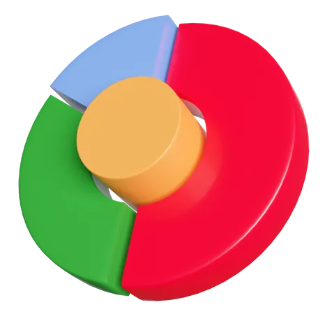 Gráfico circular  3D Icon