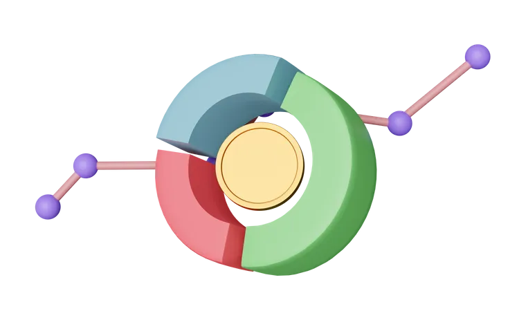 Gráfico circular  3D Icon