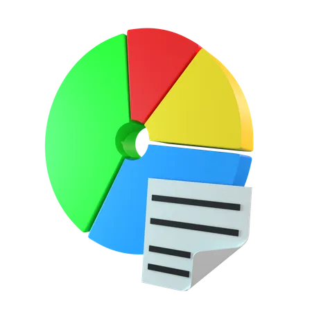 Gráfico circular con información  3D Icon