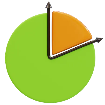 Gráfico circular con segmento naranja  3D Icon