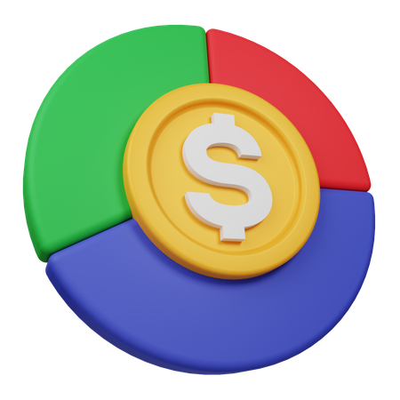 Gráfico circular de dinero  3D Icon