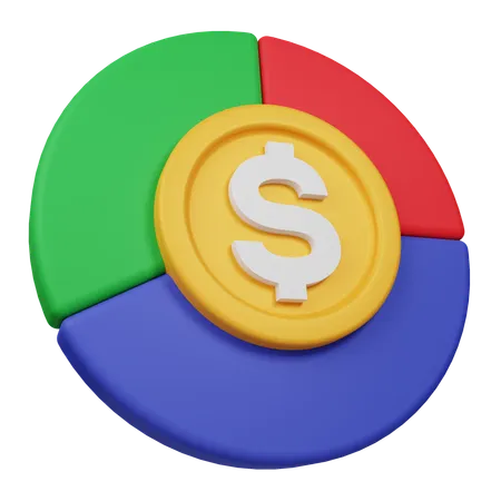 Gráfico circular de dinero  3D Icon