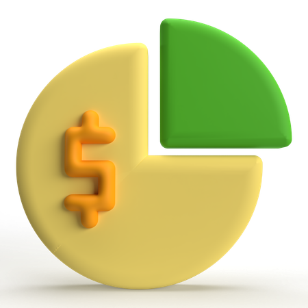 Gráfico circular de dinero  3D Icon