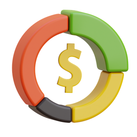 Gráfico circular de dinero  3D Icon