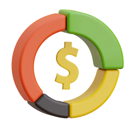 Gráfico circular de dinero  3D Icon