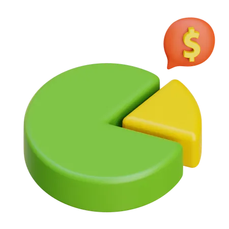 Dinero del gráfico circular  3D Icon