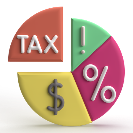 Gráfico circular de impuestos  3D Icon