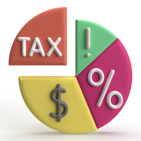 Gráfico circular de impuestos  3D Icon