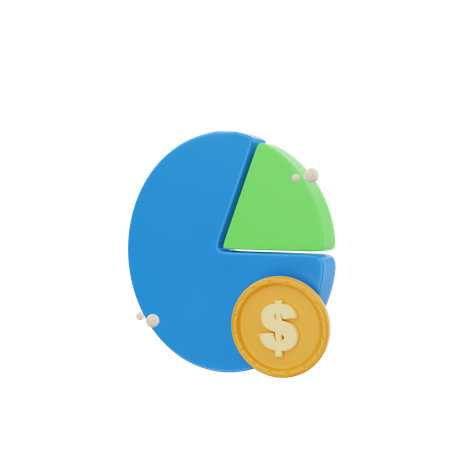 Gráfico circular de inversión  3D Icon