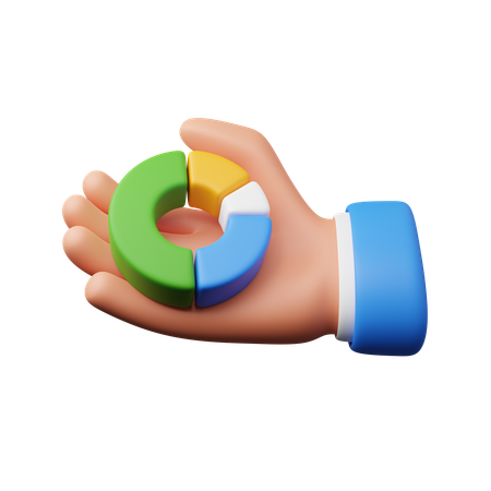 Mano sosteniendo un gráfico circular  3D Icon