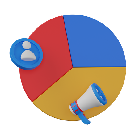 Gráfico circular de marketing  3D Icon