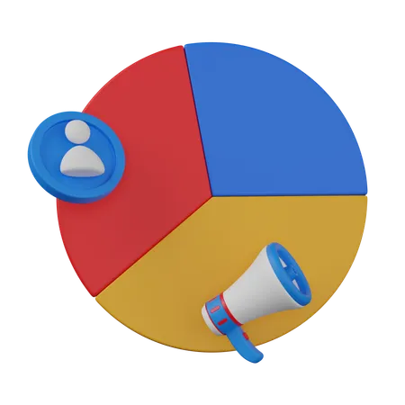 Gráfico circular de marketing  3D Icon