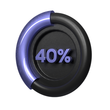 Gráfico circular del 40 por ciento  3D Illustration