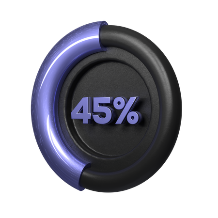 Gráfico circular del 45 por ciento  3D Illustration