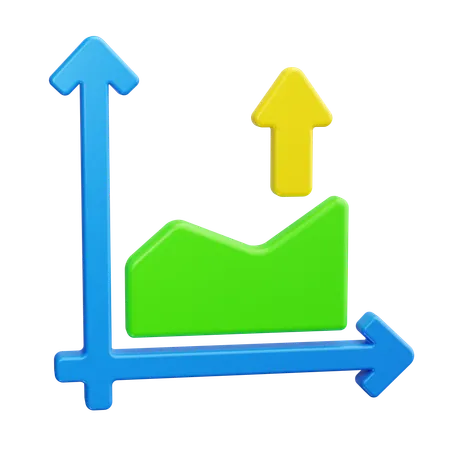 Gráfico com seta  3D Icon