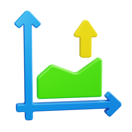 Gráfico con flecha  3D Icon