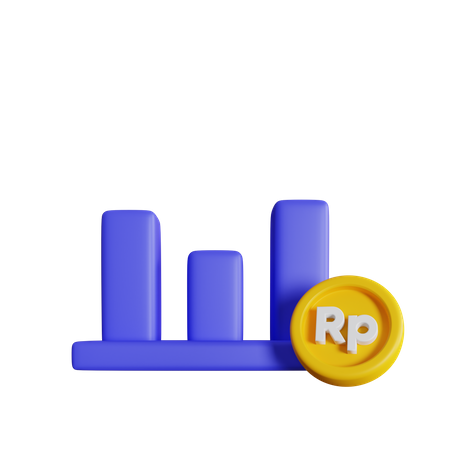 Gráfico da rupia  3D Icon