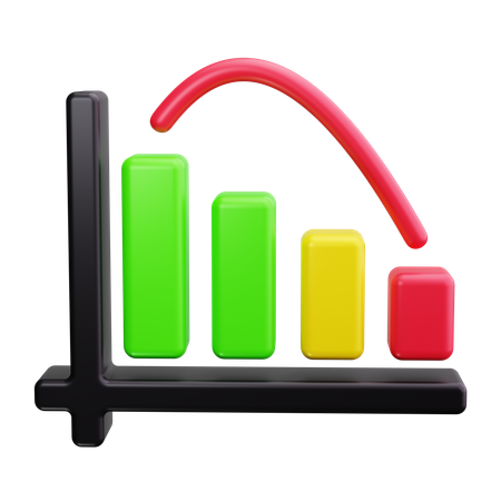 Gráfico de acciones a la baja  3D Icon