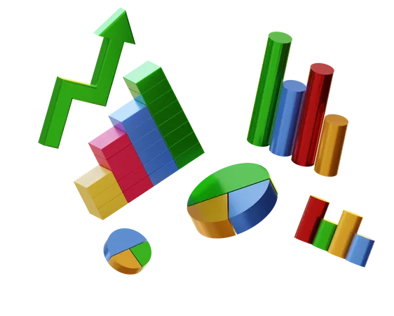 Gráfico de análise  3D Illustration