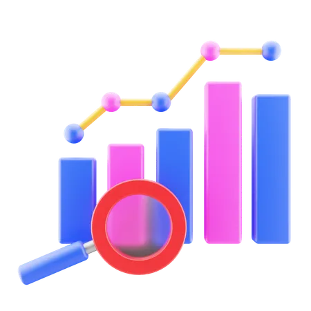 Gráfico de análise de crescimento  3D Icon