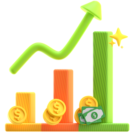 Gráfico de análise de crescimento de negócios  3D Icon