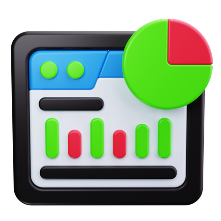 Gráfico de análise de dados  3D Icon