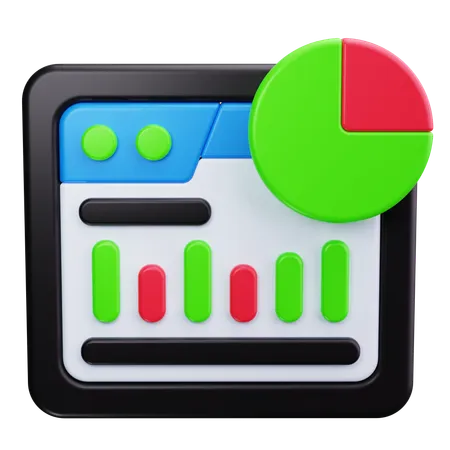 Gráfico de análise de dados  3D Icon