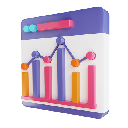 Gráfico de análise de dados  3D Illustration