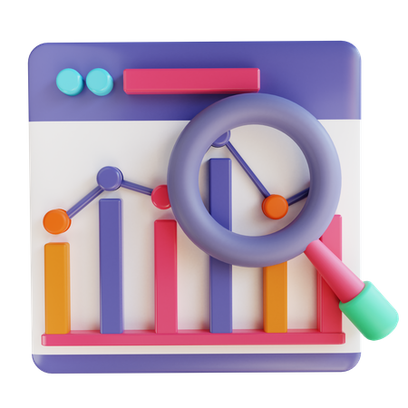 Gráfico de análise de dados  3D Illustration