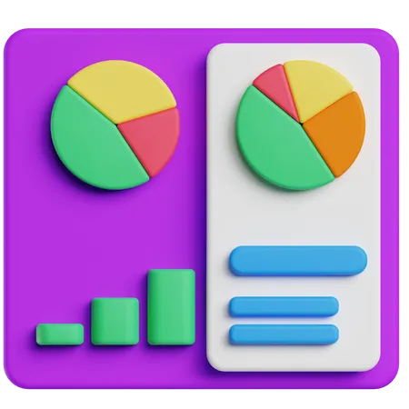 Gráfico de análise de dados  3D Icon