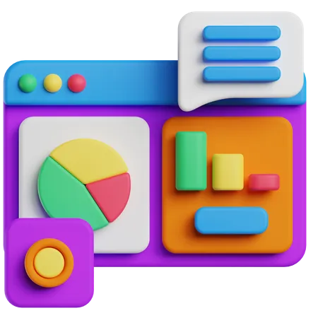 Gráfico de análise de dados  3D Icon