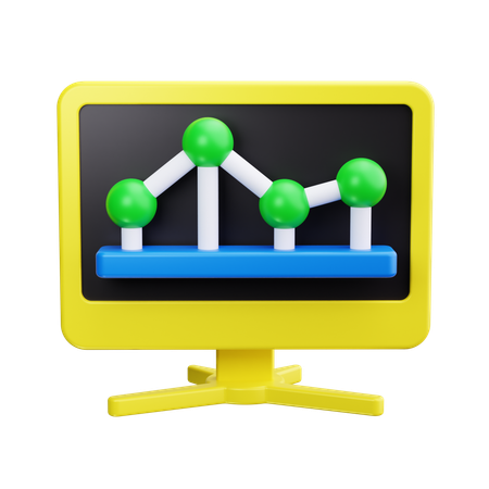 Gráfico de análise on-line  3D Icon