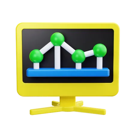 Gráfico de análise on-line  3D Icon