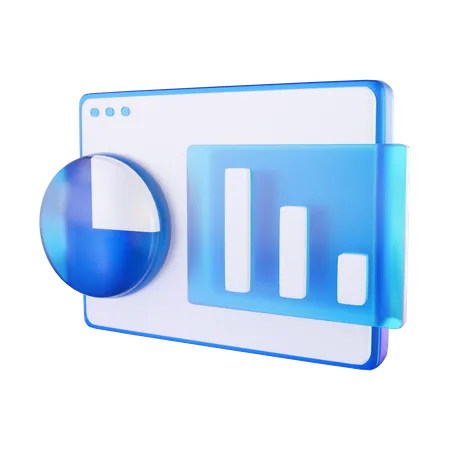 Gráfico de análise on-line  3D Icon