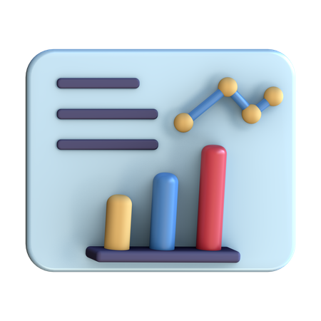 Gráfico de análisis  3D Icon