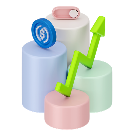 Gráfico de análisis  3D Icon