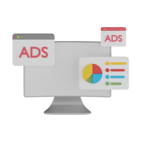 Cuadro de análisis de anuncios  3D Icon