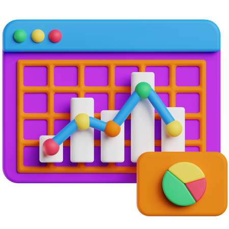 Gráfico de análisis de datos  3D Icon