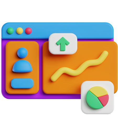 Gráfico de análisis de datos de usuario  3D Icon