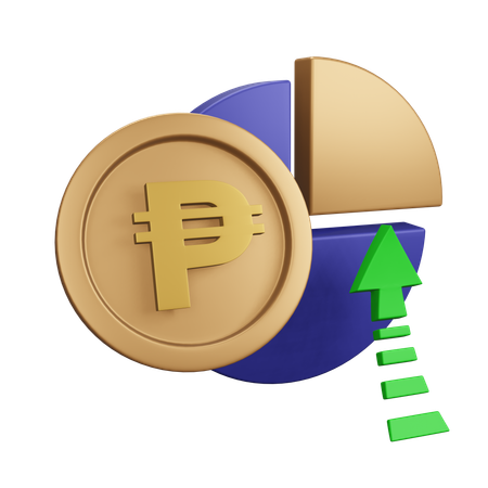 Gráfico de monet de aumento del peso filipino  3D Icon