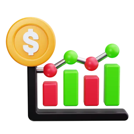 Gráfico de barras  3D Icon